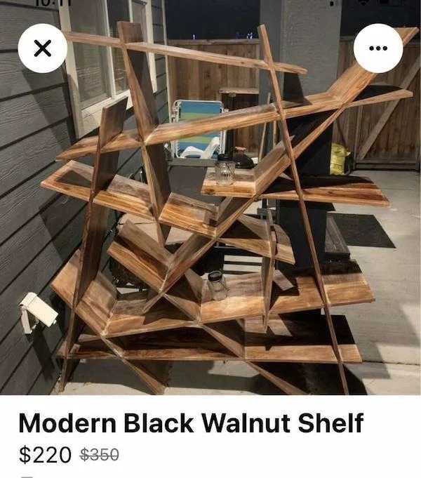 floor - X Modern Black Walnut Shelf $220 $350