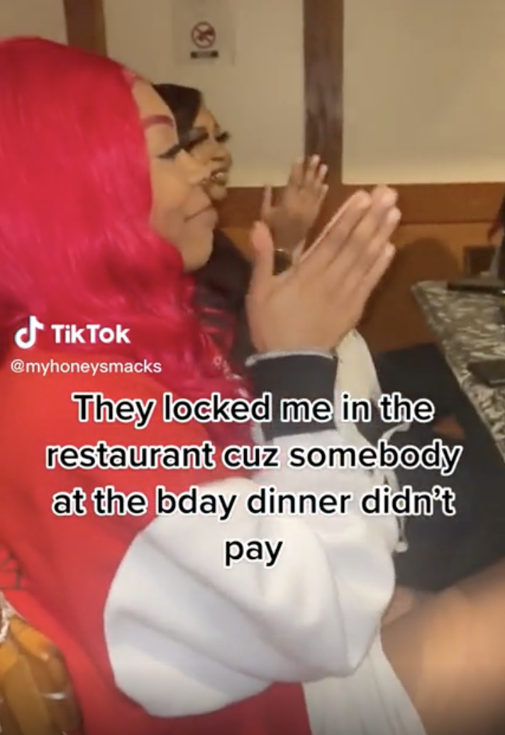 Cringey Fails - photo caption - Tik Tok They locked me in the restaurant cuz somebody at the bday dinner didn't pay