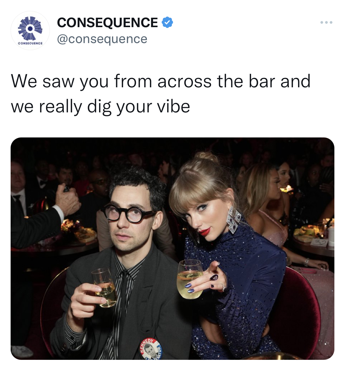 swinger memes across the bar - 65th Annual Grammy Award - Comence Consequence We saw you from across the bar and we really dig your vibe