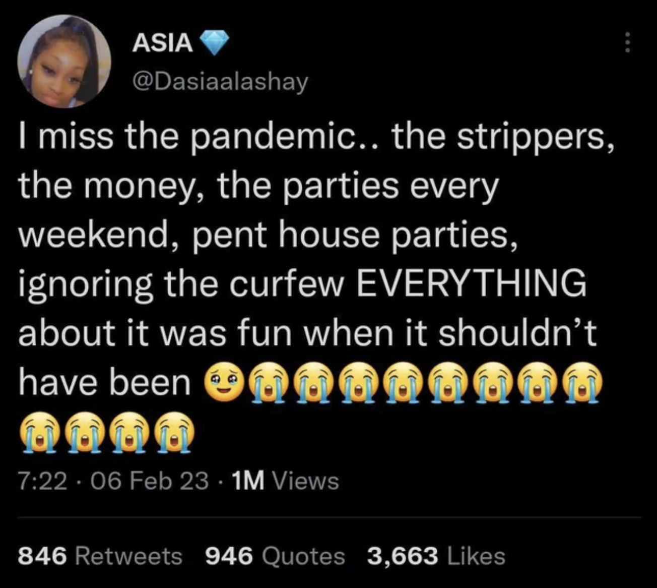 Facepalms - atmosphere - Asia I miss the pandemic.. the strippers, the money, the parties every weekend, pent house parties, ignoring the curfew Everything about it was fun when it shouldn't have
