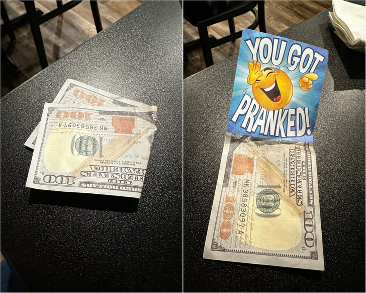 “A generous tip for someone working at a restaurant.”