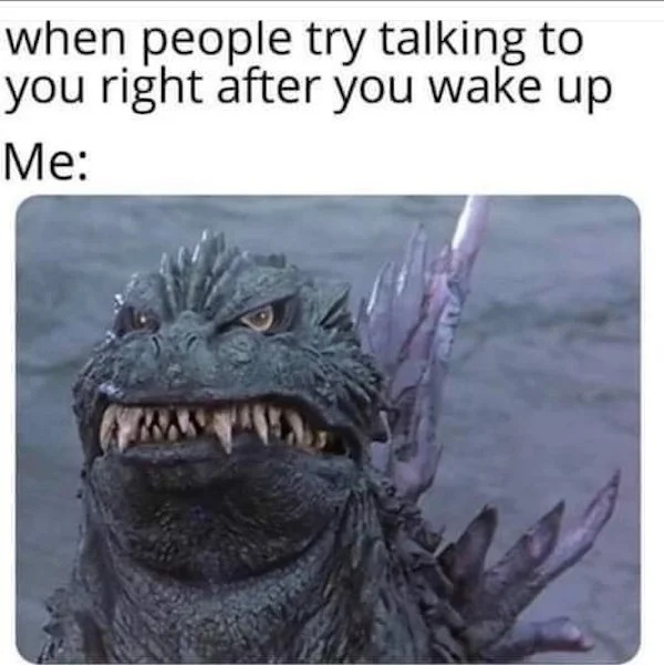 relatable memes - jaw - when people try talking to you right after you wake up Me