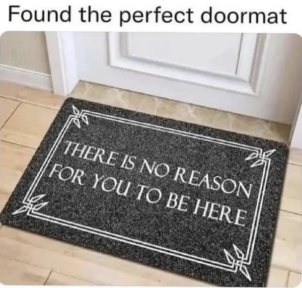 relatable memes - mat - Found the perfect doormat There Is No Reason For You To Be Here