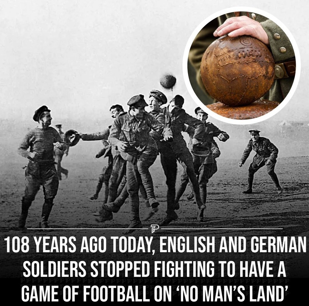 Bros helping bros - football match no man's land - 108 Years Ago Today, English And German Soldiers Stopped Fighting To Have A Game Of Football On 'No Man'S Land'