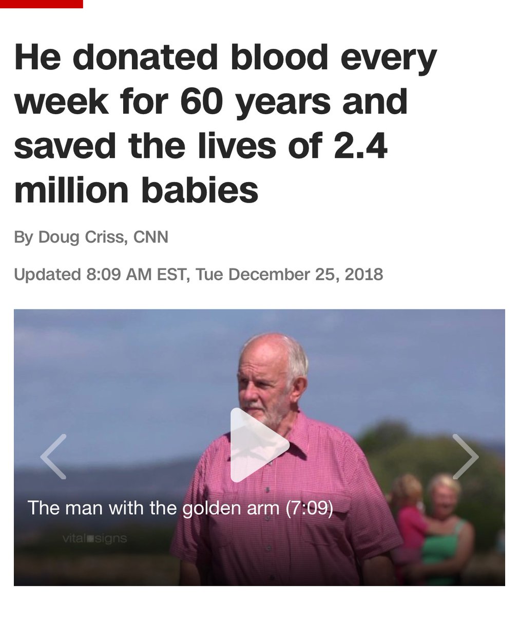 Bros helping bros - photo caption - He donated blood every week for 60 years and saved the lives of 2.4 million bab