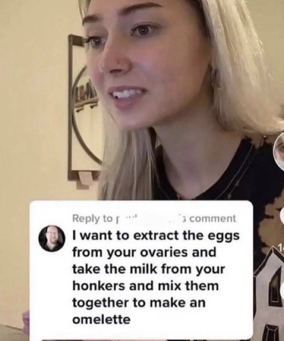 Horny police - blond - A to 3 comment I want to extract the eggs from your ovaries and take the milk from your honkers and mix them together to make an omelette