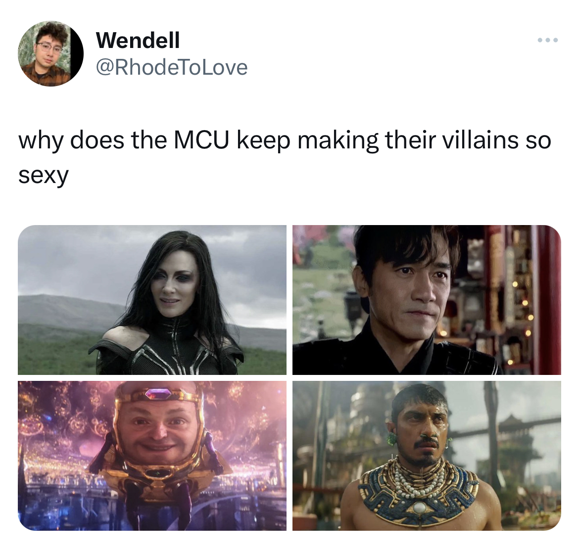 Tweets dunking on celebs - media - Wendell why does the Mcu keep making their villains so sexy