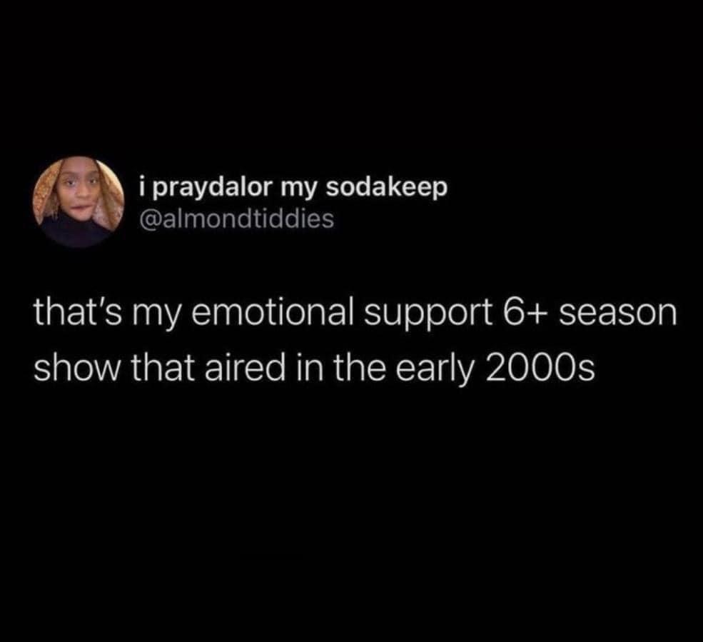 funny tweets memes and pics - support forum - i praydalor my sodakeep that's my emotional support 6 season show that aired in the early 2000s