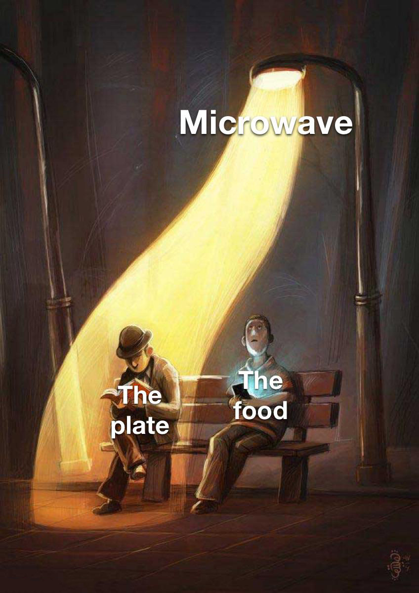 funny memes and pics - street light meme template - The plate Microwave The food Celle