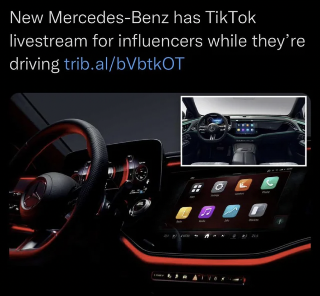 Fails and Facepalms - Mercedes-Benz E-Class - New MercedesBenz has TikTok livestream for influencers while they're driving trib.albVbtkOT