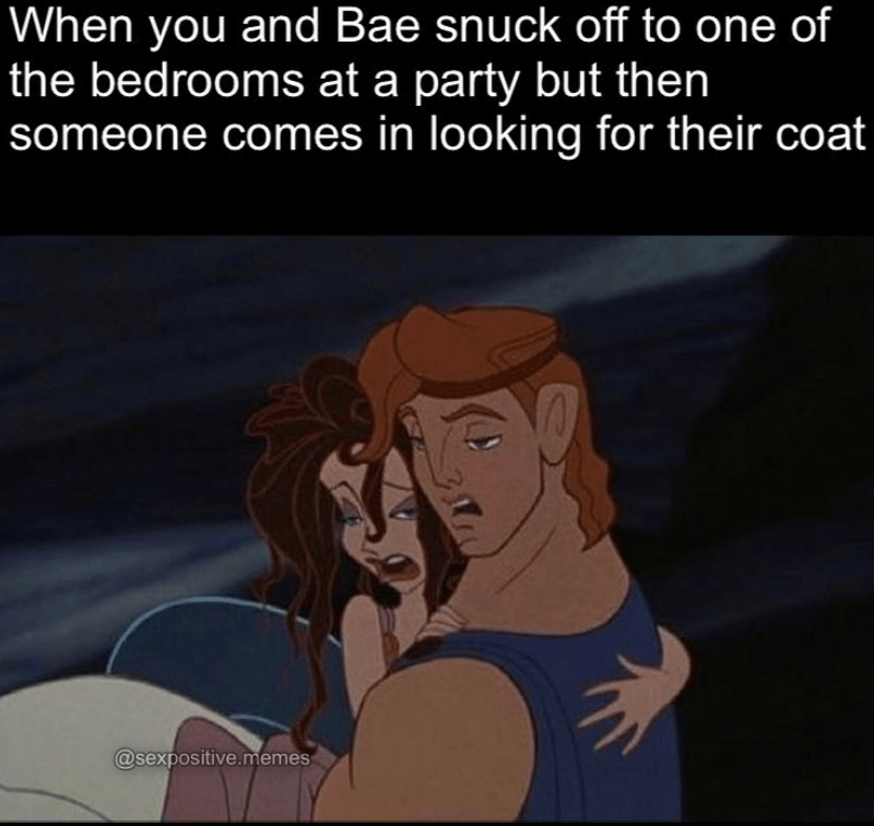 wholesome but spicy memes - cartoon - When you and Bae snuck off to one of the bedrooms at a party but then someone comes in looking for their coat .memes 2