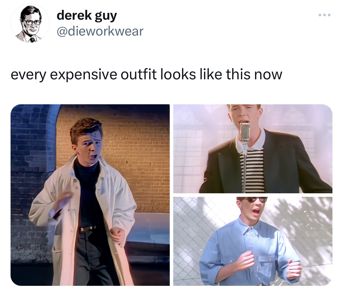 savage tweets - shoulder - derek guy every expensive outfit looks this now