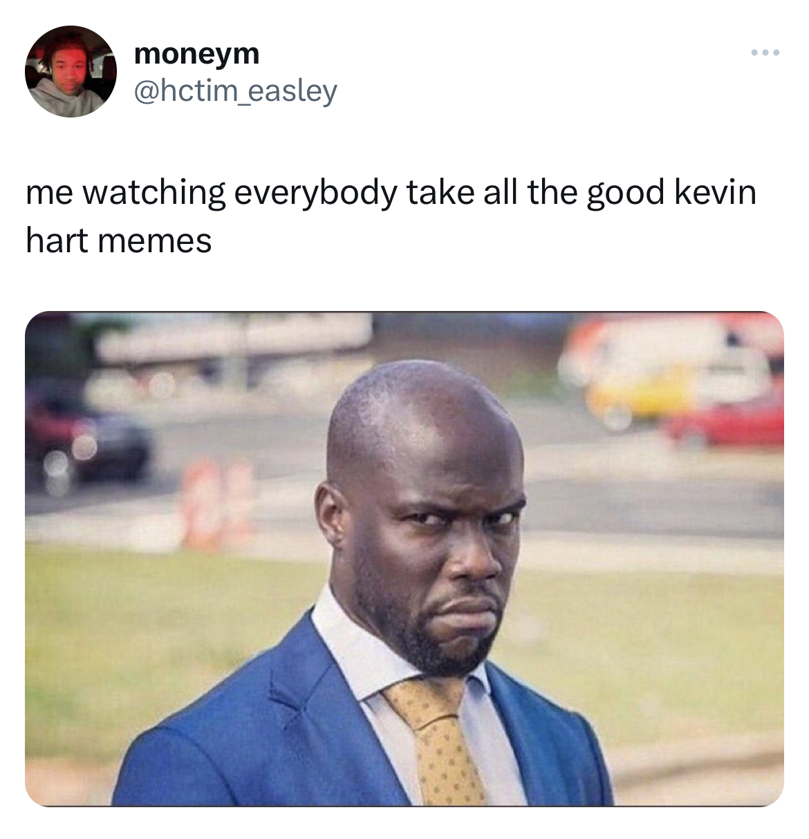 Kevin Hart trending memes - photo caption - moneym me watching everybody take all the good kevin hart memes