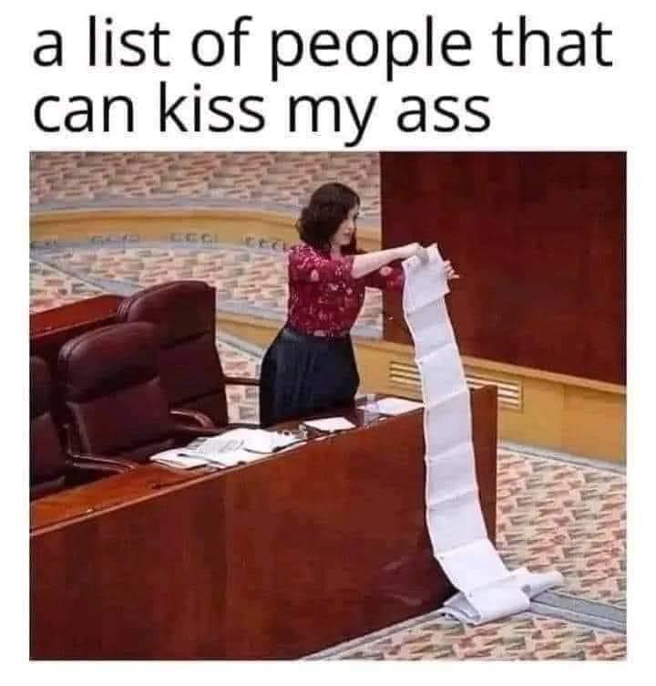 monday morning randomness -  furniture - a list of people that can kiss my ass
