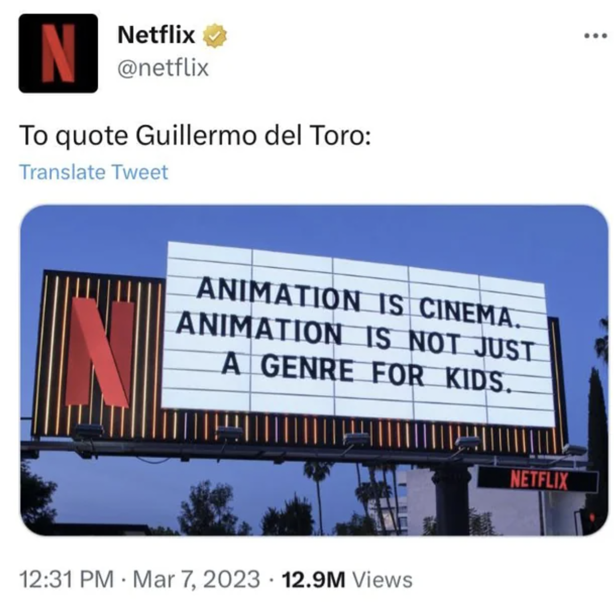 funny fails - display advertising - Netflix To quote Guillermo del Toro Translate Tweet Animation Is Cinema. Animation Is Not Just A Genr