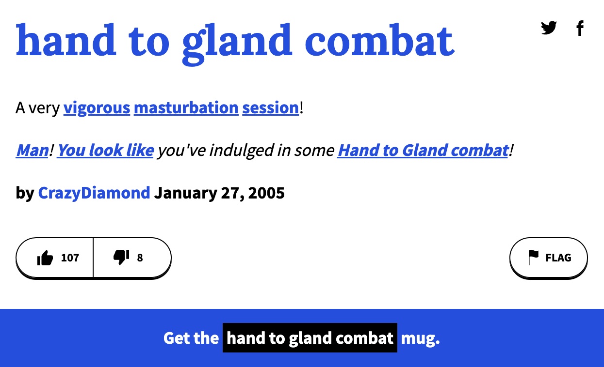 funniest euphemisms for masturbation angle - hand to gland combat A very vigorous masturbation session! Man! You look you've indulged in some Hand to Gland combat! by Crazy Diamond 107 8 Get the hand to gland combat mug. y f Flag
