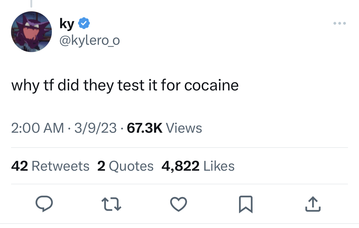 Ohio Cocaine Cat memes - Internet meme - ky why tf did they test it for cocaine 3923 Views 42 2 Quotes 4,822 27