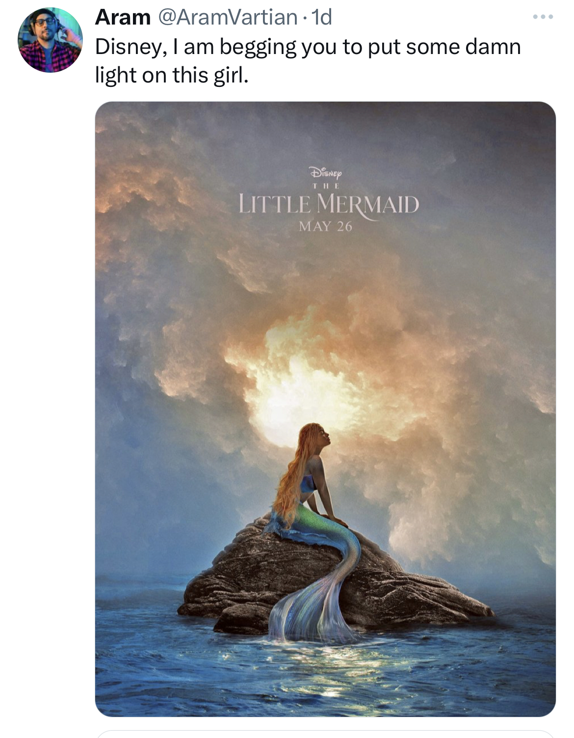 savage tweets roasting celebs - wave - Aram Disney, I am begging you to put some damn light on this girl. Blaup The Little Mermaid May 26