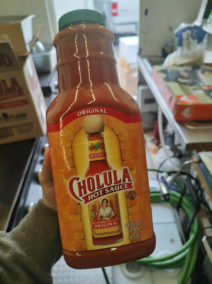 cool random pics - liqueur - La Original Original Cholula Hot Sauce Original 64 Fl Oz 2 Qt 1.89L