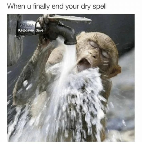 spicy sex meems - dry spell over meme - When u finally end your dry spell Ig