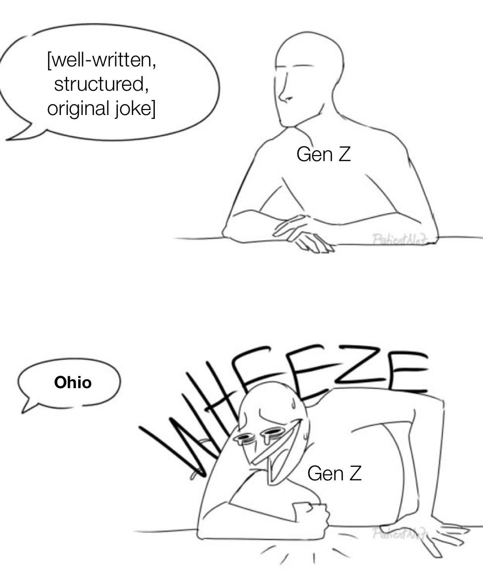 funny memes and pics - shoegaze vacuum memes - wellwritten, structured, original joke Ohio Gen Z Patient Nat Wheeze Gen Z