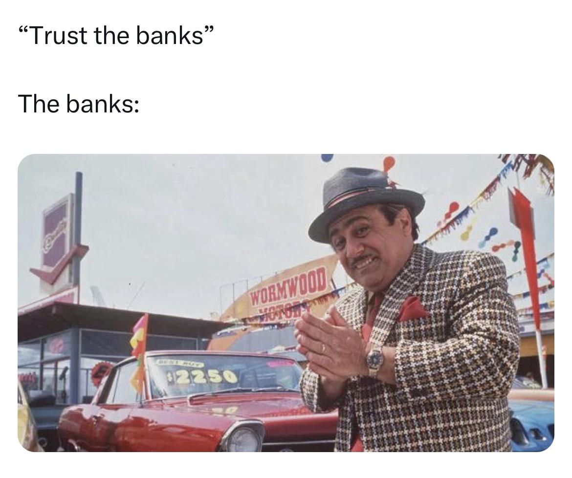 funny memes and pics - danny devito matilda - "Trust the banks" The banks $2250 Wormwood Viotowy 1