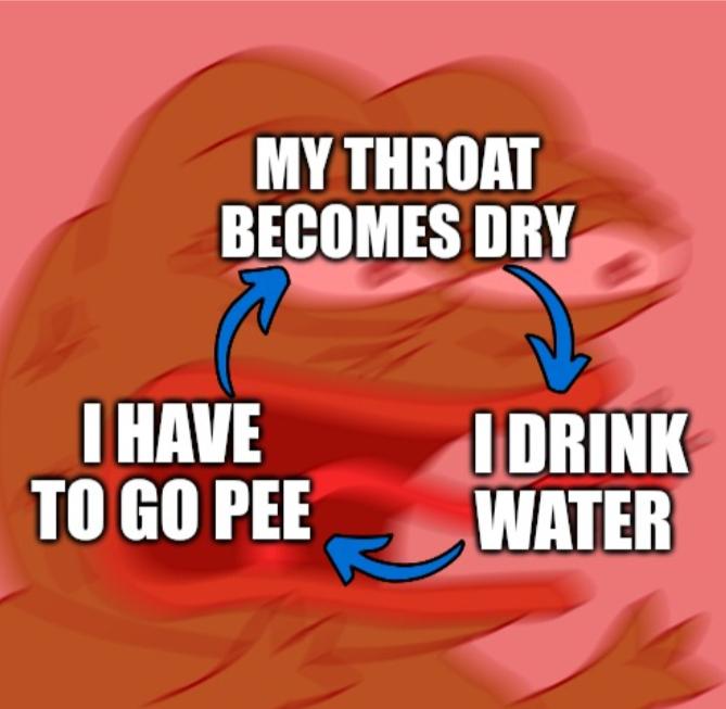 dank memes - organ - My Throat Becomes Dry I Have To Go Pee I Drink Water