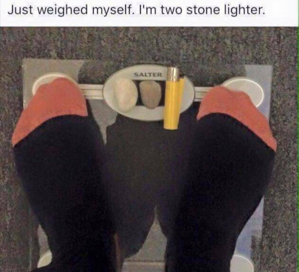 photo caption - Just weighed myself. I'm two stone lighter. Salter