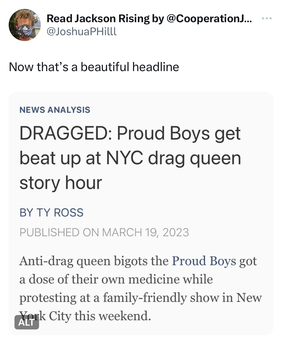 savage tweets - Mathematics - Read Jackson Rising by .... Now that's a beautiful headline News Analysis Dragged Proud Boys get beat up at Nyc drag queen story hour By Ty Ross Published On Antidrag queen bigots the Proud Boys got a dose of their own medici