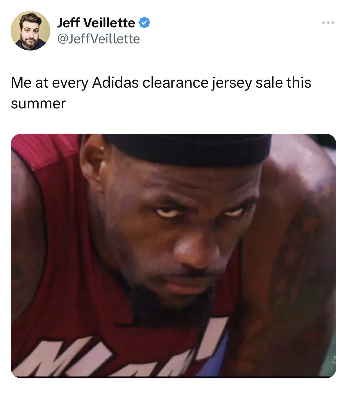 savage tweets - photo caption - Jeff Veillette Me at every Adidas clearance jersey sale this summer M