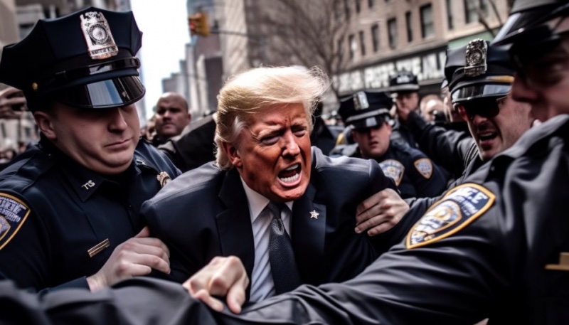 AI Renderings of Trump's Arrest police - Butte Meira Su. Cifcif