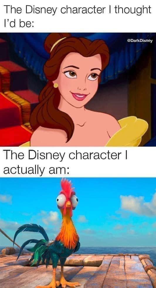 funny tweets and memes - The Disney character I thought I'd be The Disney character I actually am