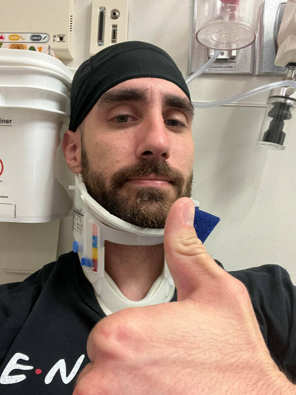 “8 weeks after my motorcycle accident and 12 hours blowing two tires, I get hit while riding in an Uber and hurt my neck.”