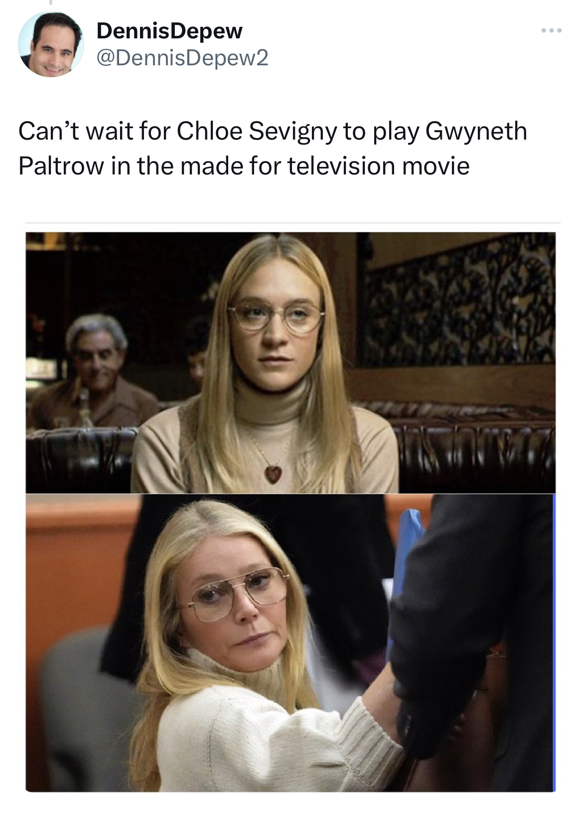 Gwyneth Paltrow Jeffrey Dahmer memes - blond - DennisDepew Can't wait for Chloe Sevigny to play Gwyneth Paltrow in the made for television movie