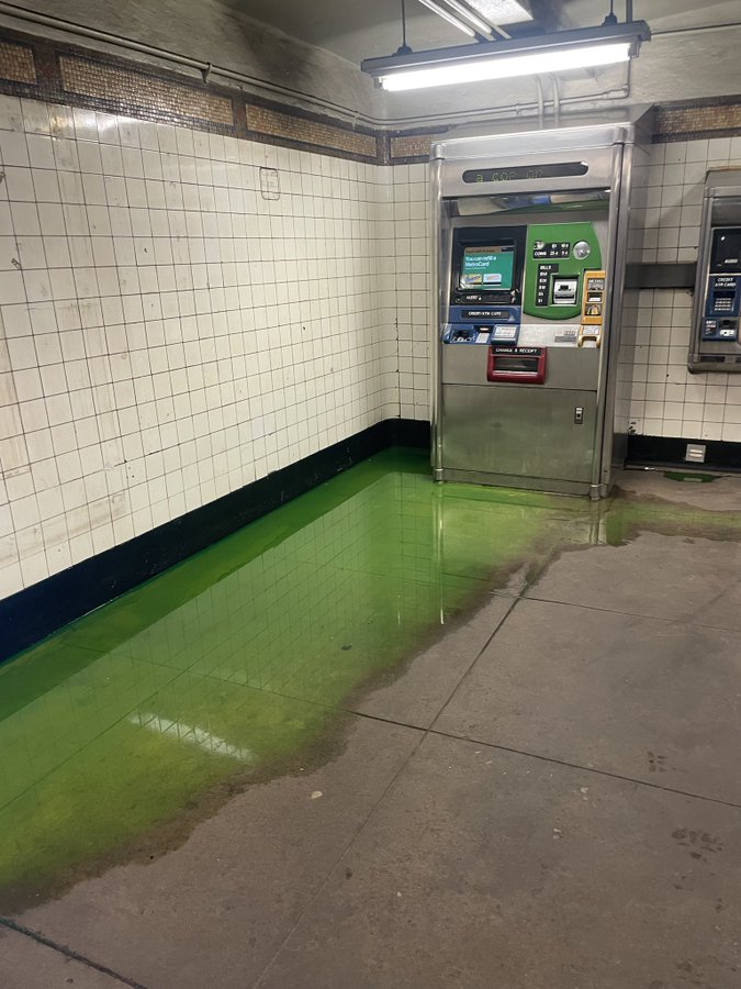 monday morning randomness - green ooze in subway