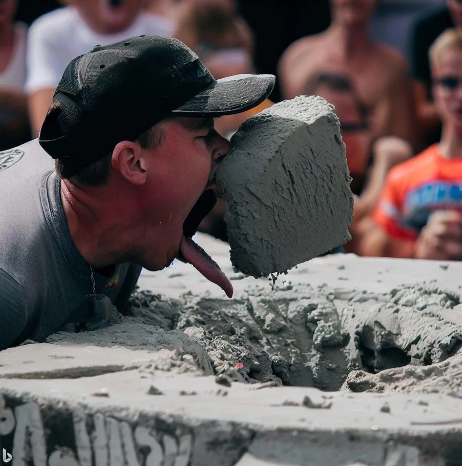 Concrete eating contest - water - L