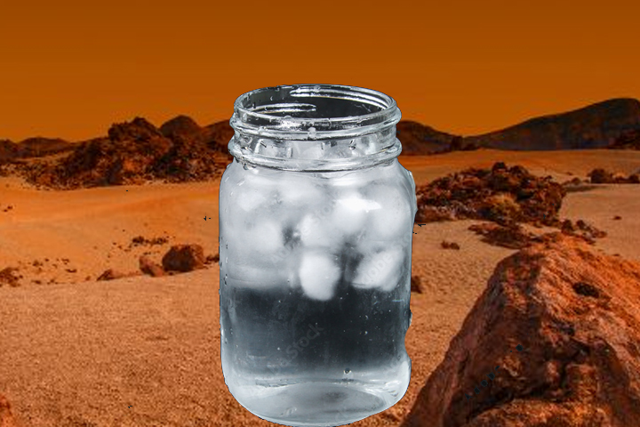 Liquid water in a mason jar.