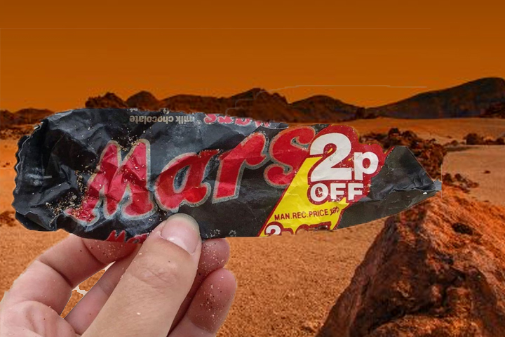 I mean… of course a Mars bar wrapper.