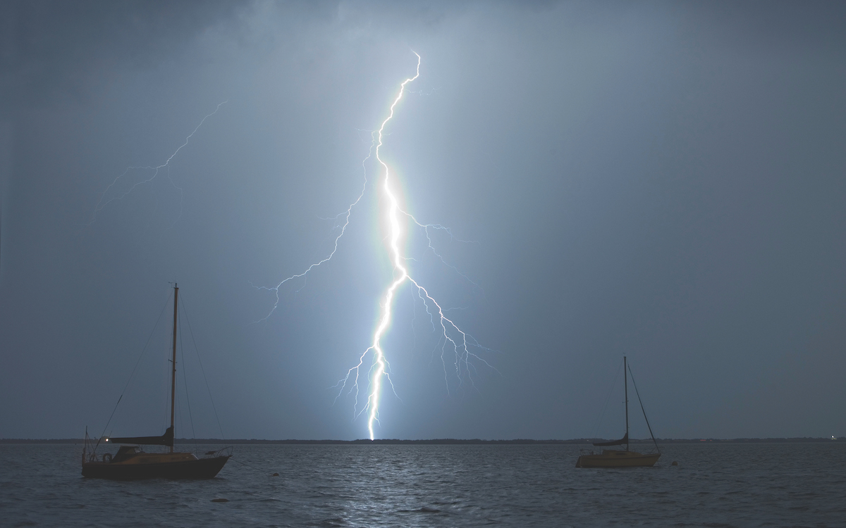 Terrifying tales from the sea - lightning strike sea