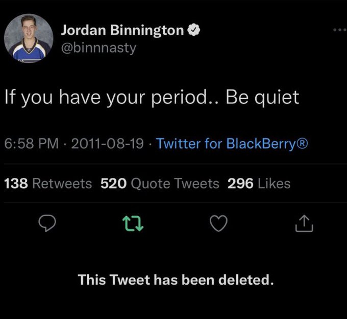 our favorite deleted tweets - meek mill gunna tweet - Jordan Binnington If you have your period.. Be quiet Twitter for BlackBerry 138 520 Quote Tweets 296 27 This Tweet has been deleted.