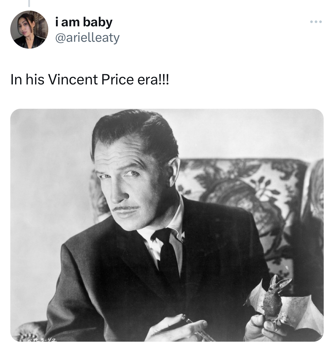 Vince McMahon Mustache memes - vincent price - i am baby In his Vincent Price era!!!