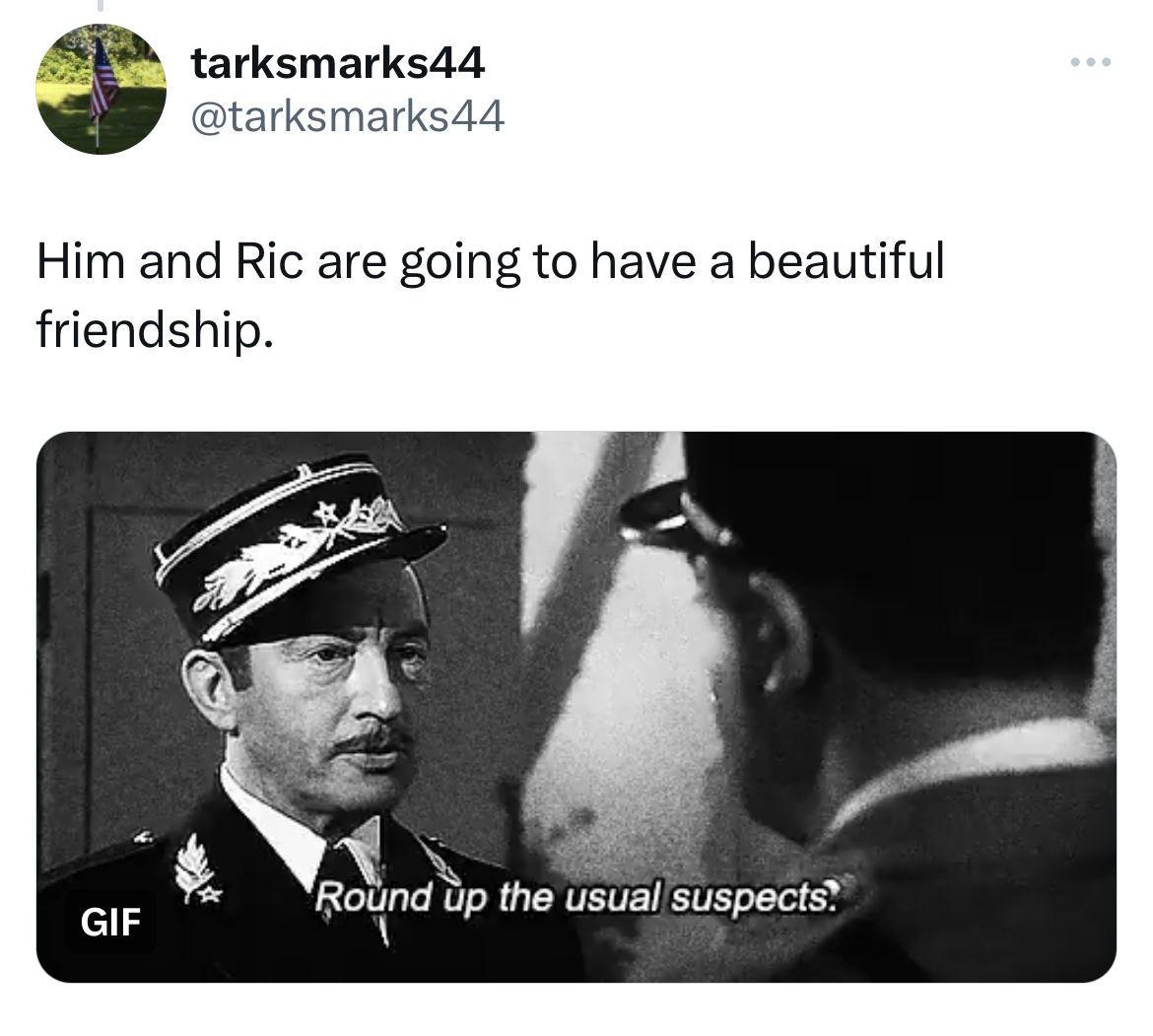 Vince McMahon Mustache memes - photo caption - tarksmarks44 Him and Ric are going to have a beautiful friendship. Gif Round up the usual suspects.