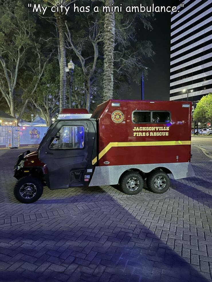 cool random pics - commercial vehicle - "My city has a mini ambulance." Jams L Asap Jacksonville Fire & Rescue