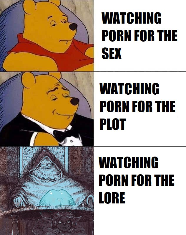 monday morning randomness - cartoon - Watching Porn For The Sex Watching Porn For The Plot Watching Porn For The Lore