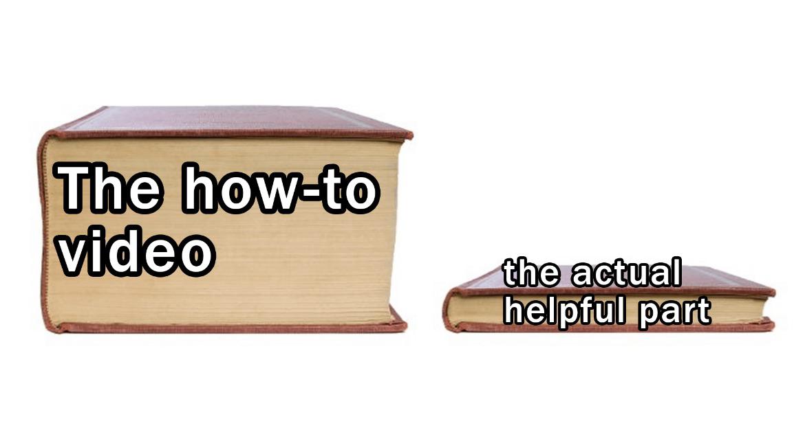 funny memes and pics - thicc book - The howto video the actual helpful part