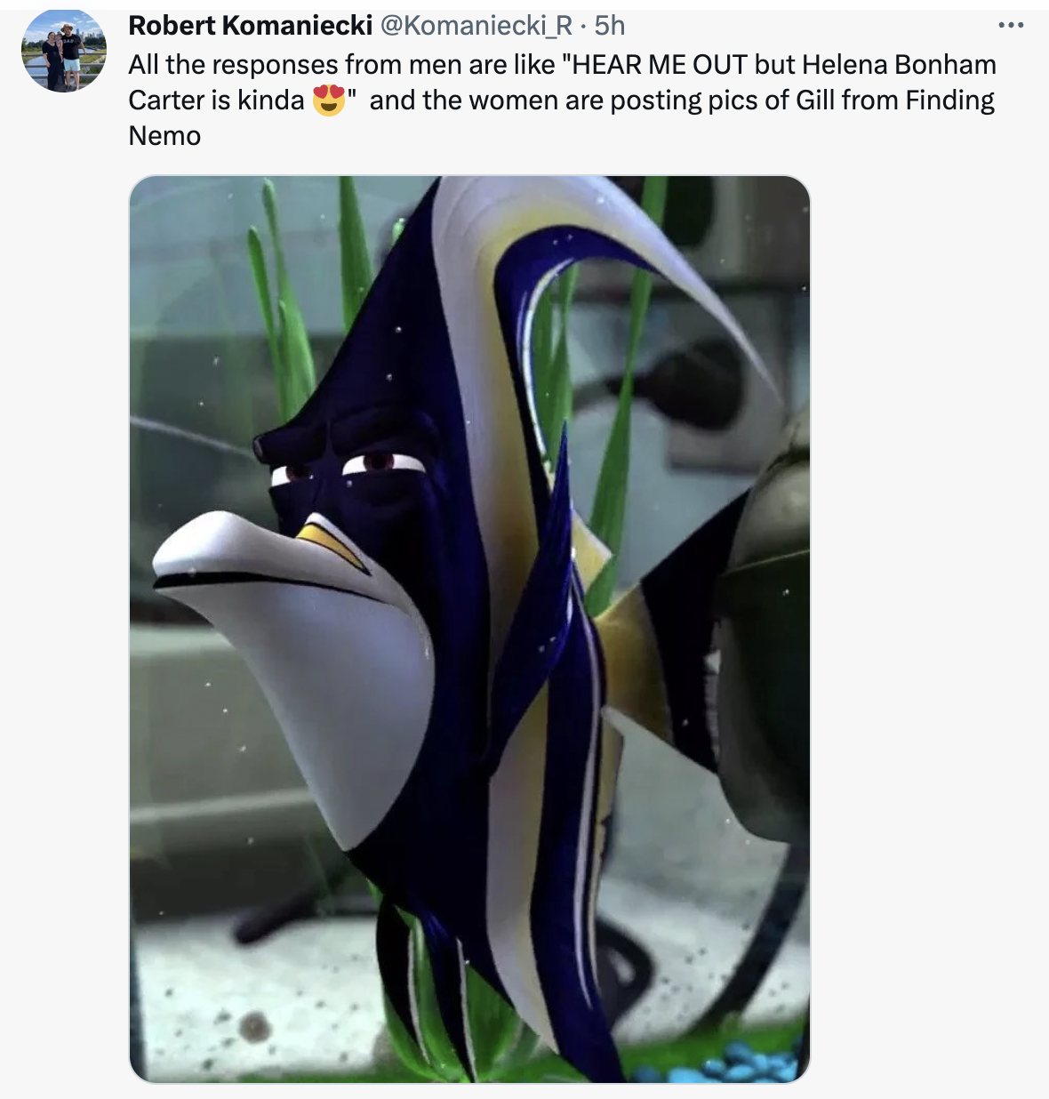 hot fish from finding nemo -h All the responses from men are