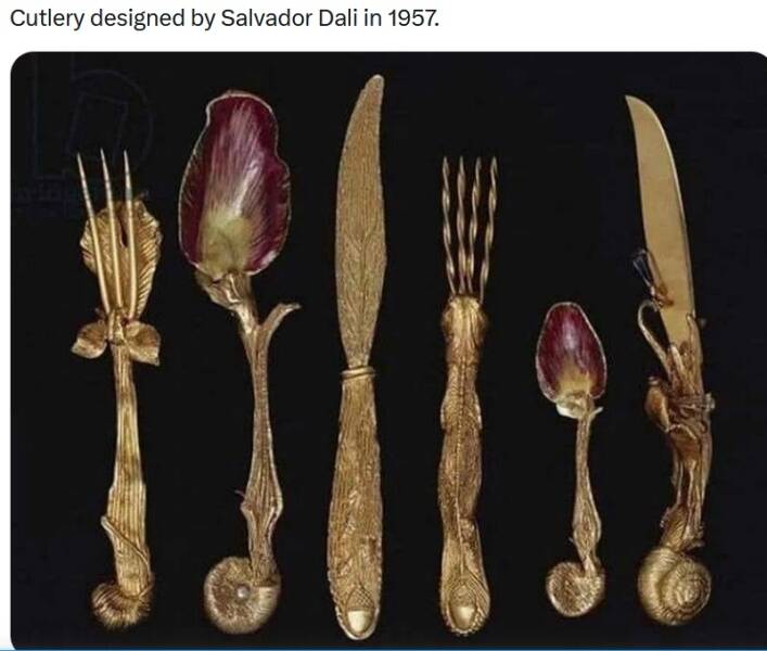 random pics and photos - cutlery designed by salvador dali - Cutlery designed by Salvador Dali in 1957.