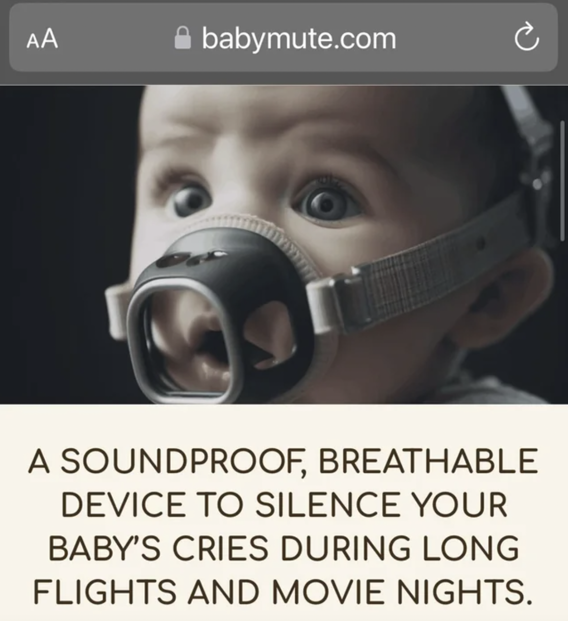 Facepalms - goggles - Aa babymute.com A Soundproof, Breathable Device To Silence Your Baby'S Cries During Long Flights And Movie Nights.