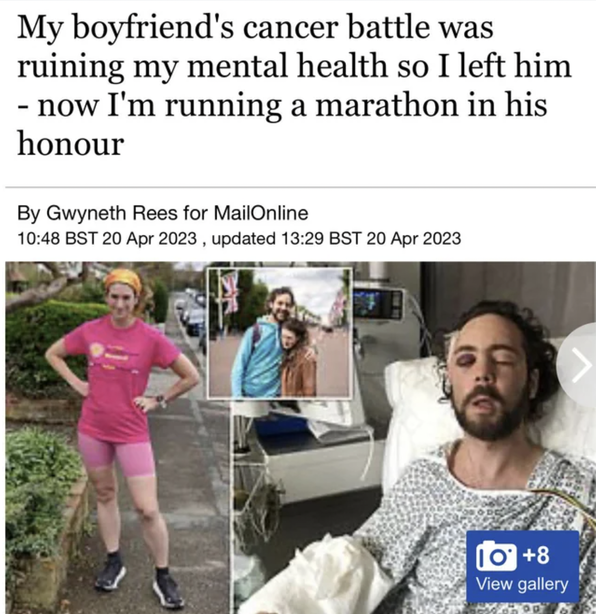 quotes - My boyfriend's cancer battle was ruining my mental health so I left him now I'm running a marathon in his