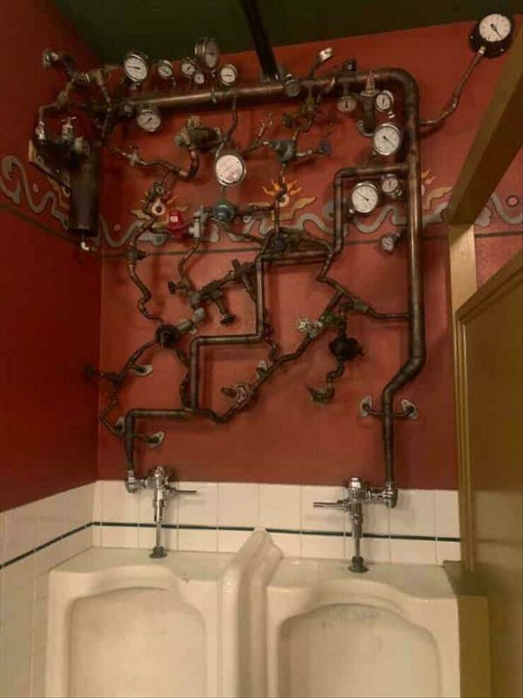 cool random pics - bathroom with exposed plumbing